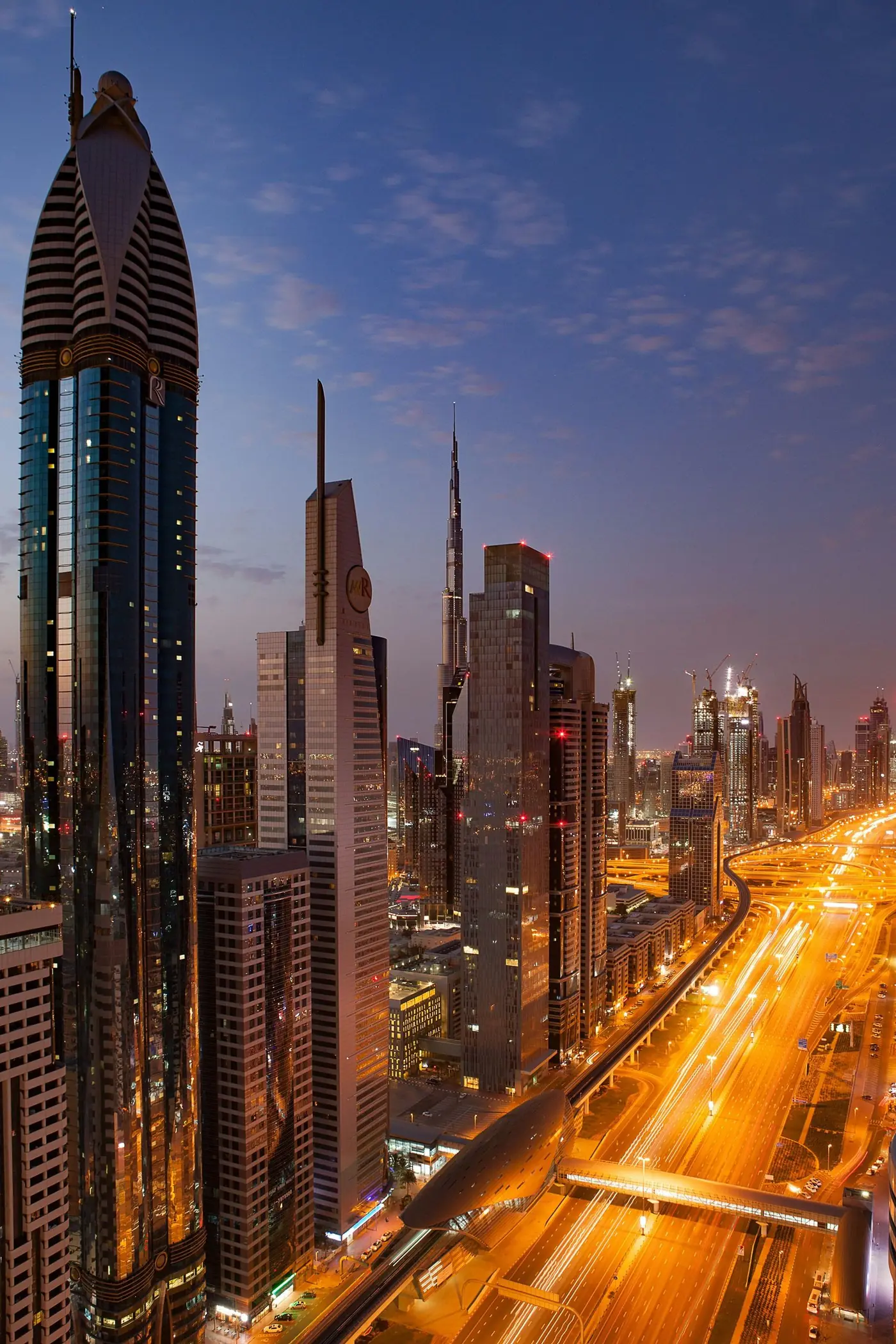 Sheikh Zayed Road at night